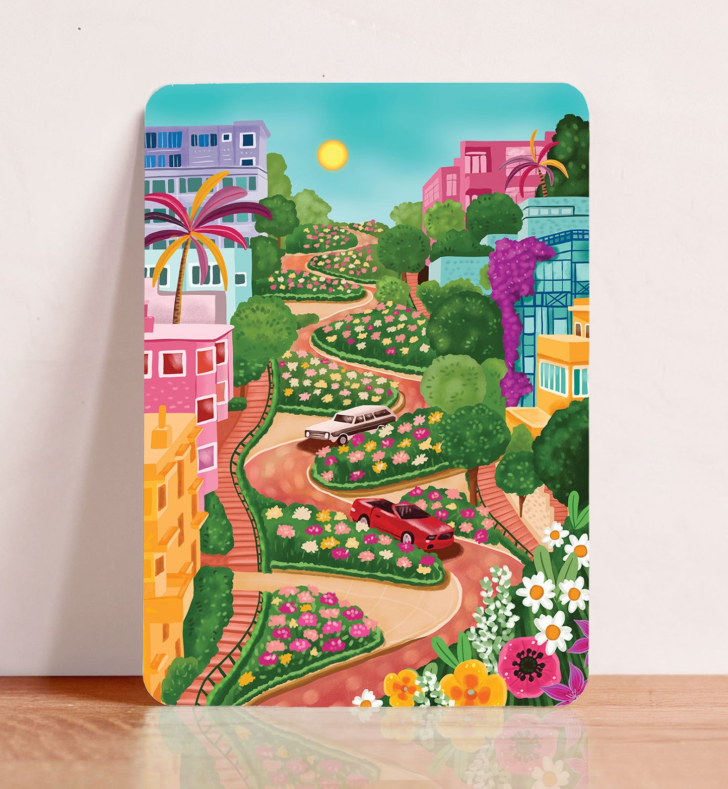 Kaart Lombard Street San Francisco USA reizen plaatsen wereld ansichtkaart