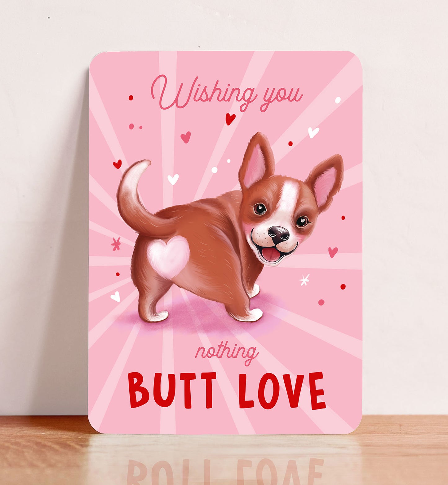 Kaart liefde valentijn grappig hond schattig nothing butt love ansichtkaart