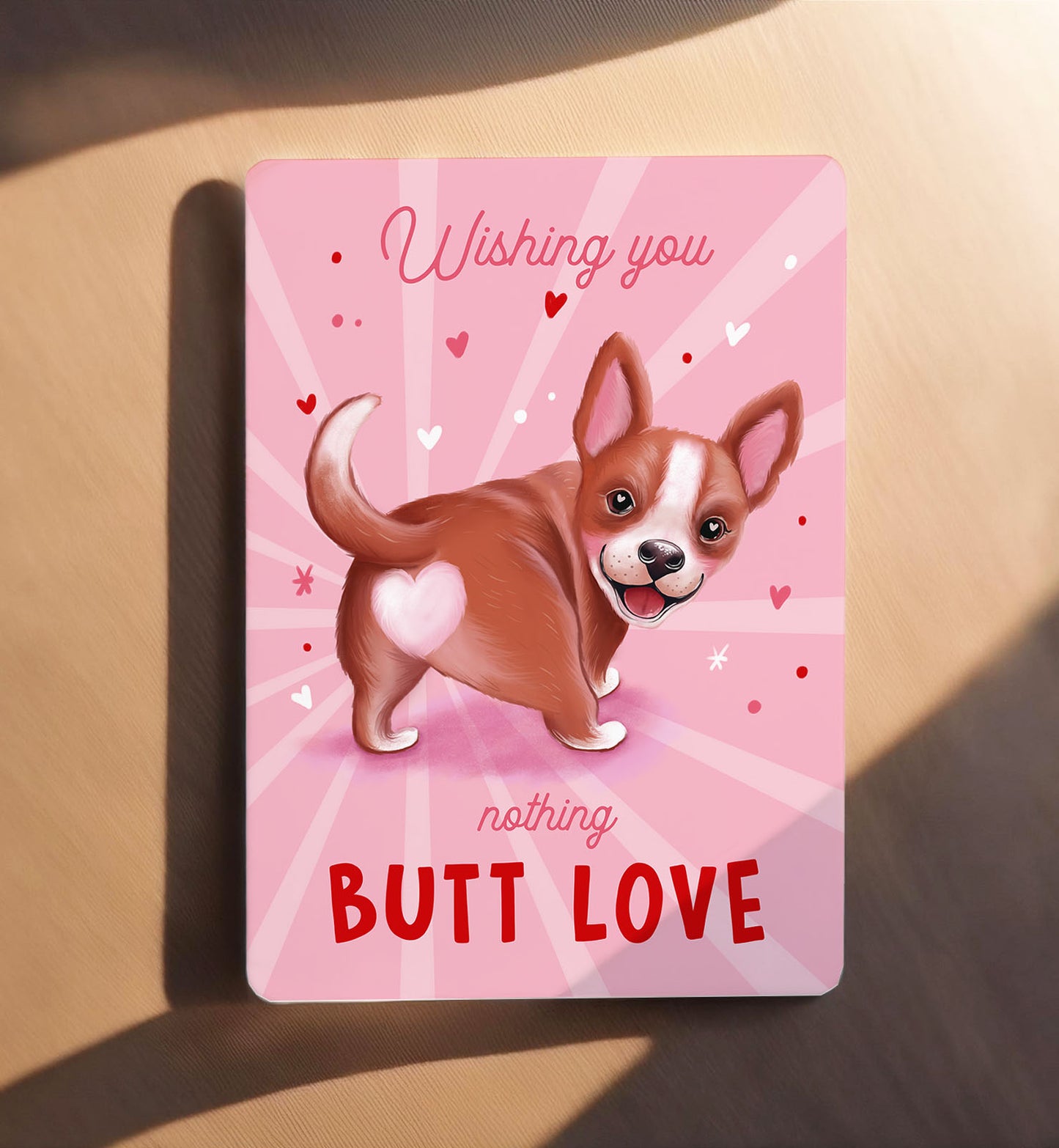 Kaart liefde valentijn grappig hond schattig nothing butt love ansichtkaart