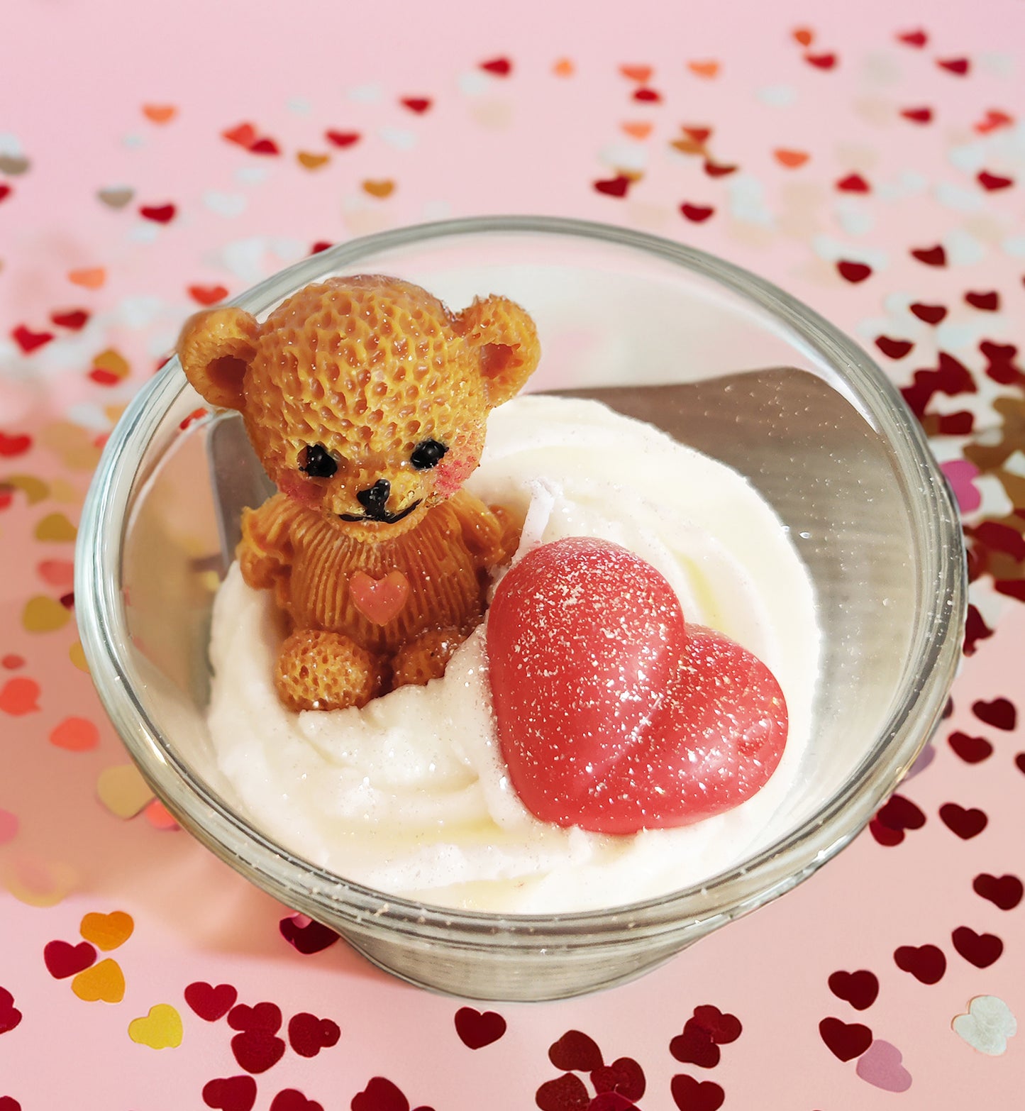 Dessert Kaars Schattige Beer met Hart Liefde Valentijn