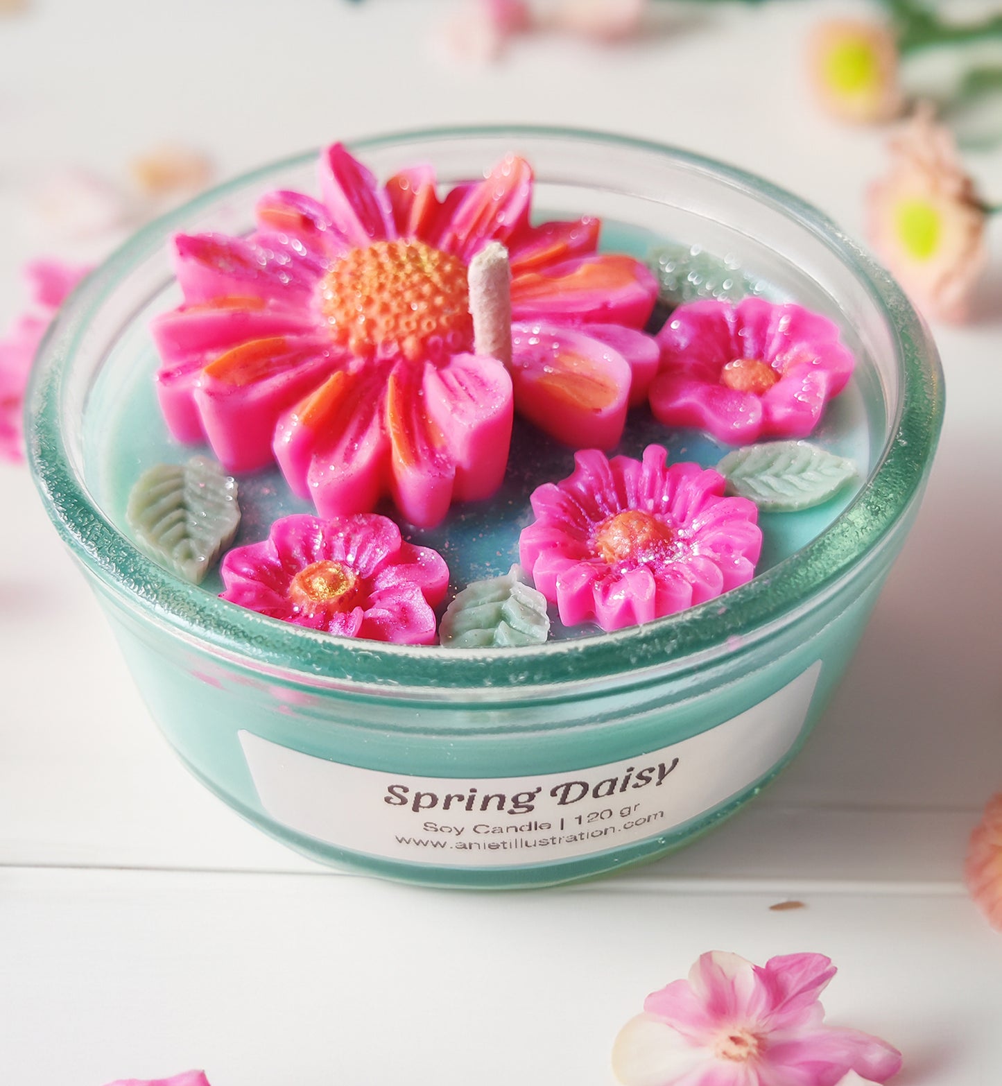 Geurkaars Madelief Gerbera Daisy Lente Zomer Bloem Kaarsen Decoratie