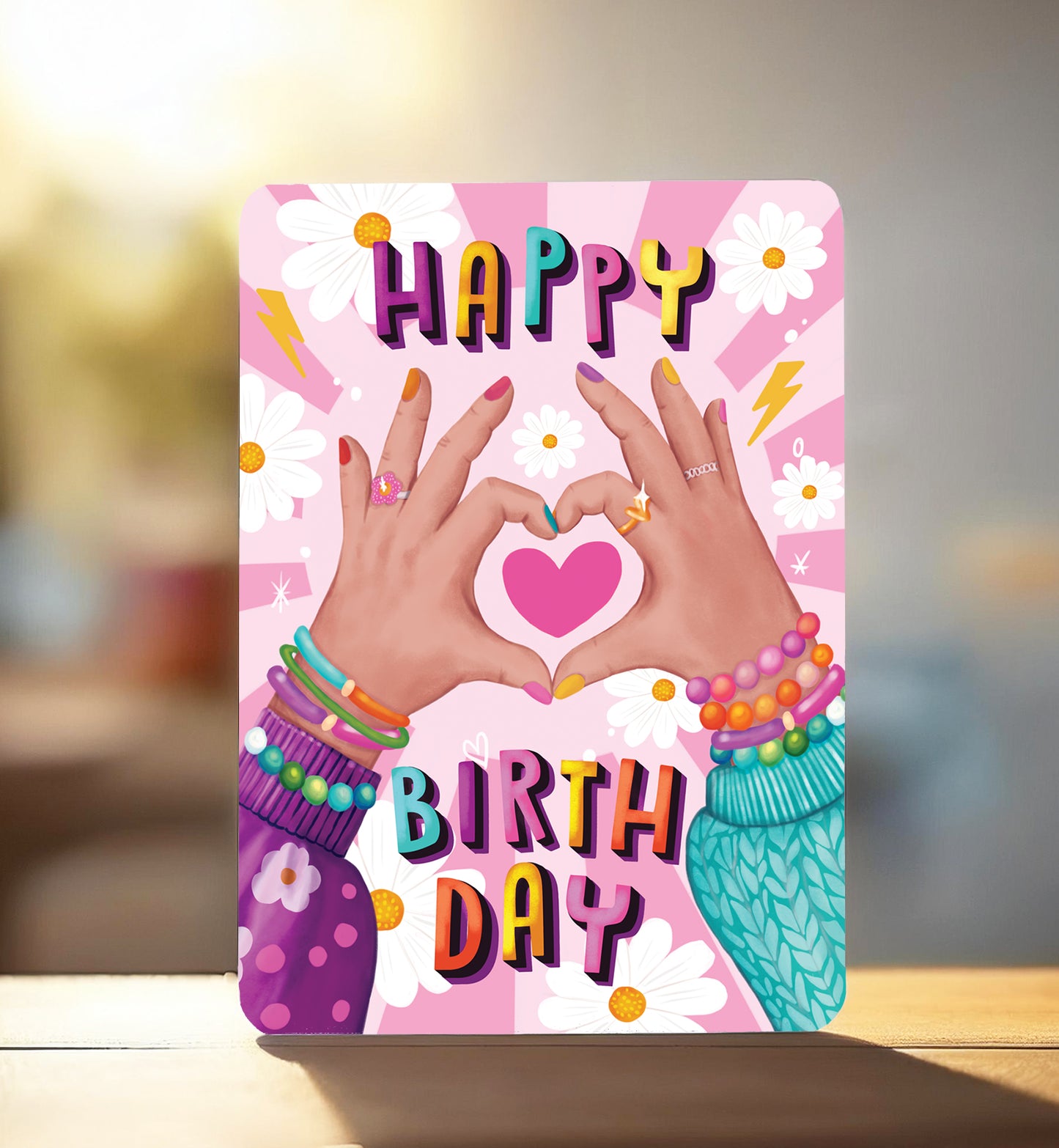 Kaart verjaardag felicitatie handen maken hart vrienden besties ansichtkaart