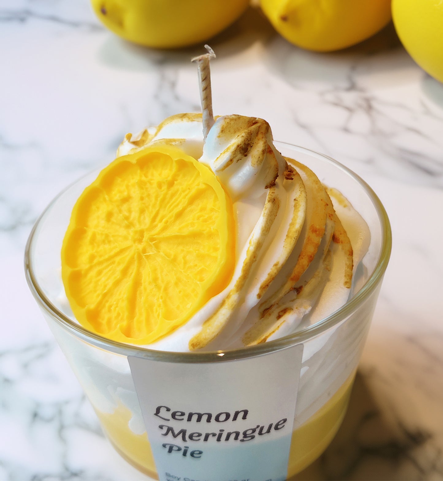 Geurkaars Lemon Meringue Citroen Citronella Zomer Lente Dessert Kaars