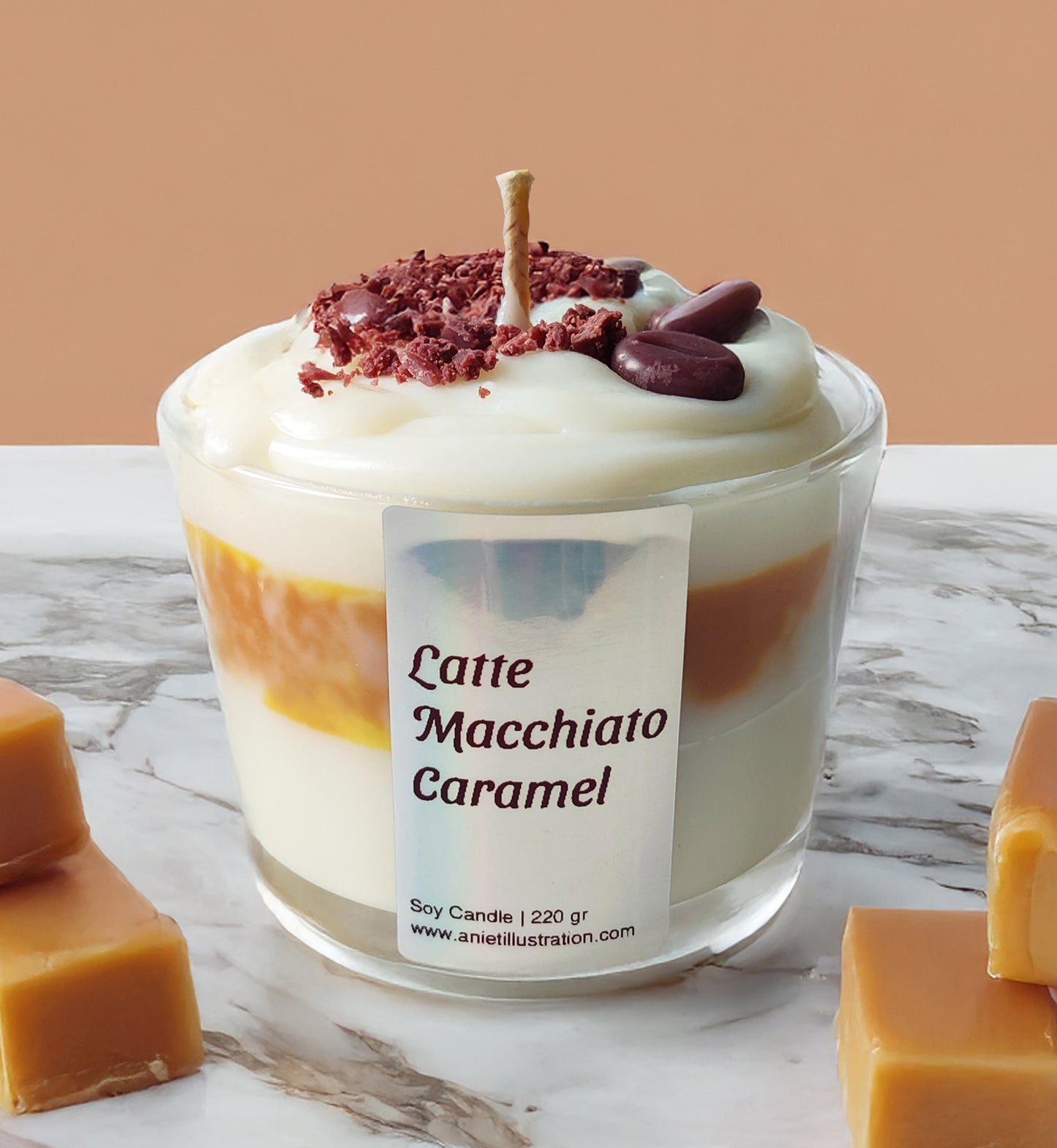 Geurkaars Latte Macchiato Caramel Koffie Dessert Kaarsen Decoratie