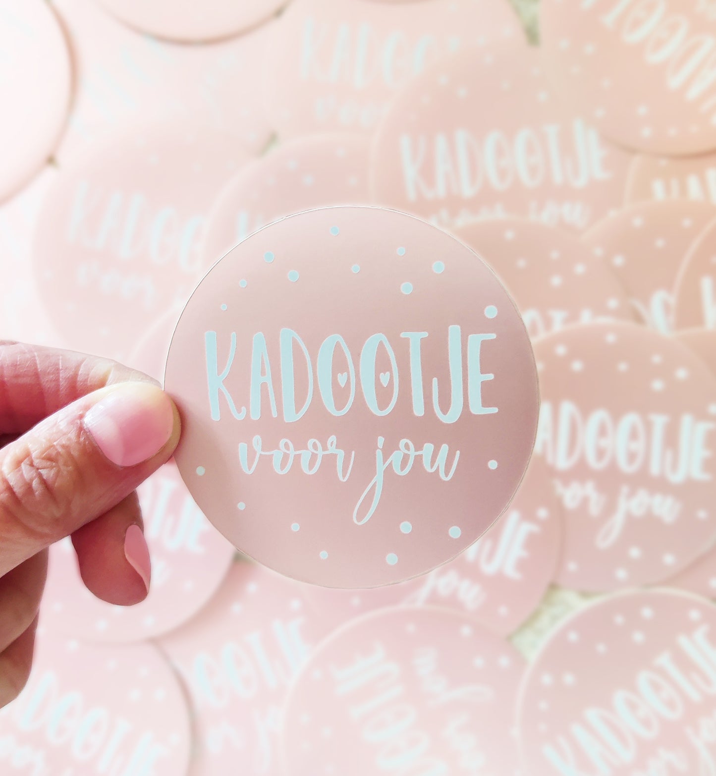 Sticker kadootje voor jou roze vinyl