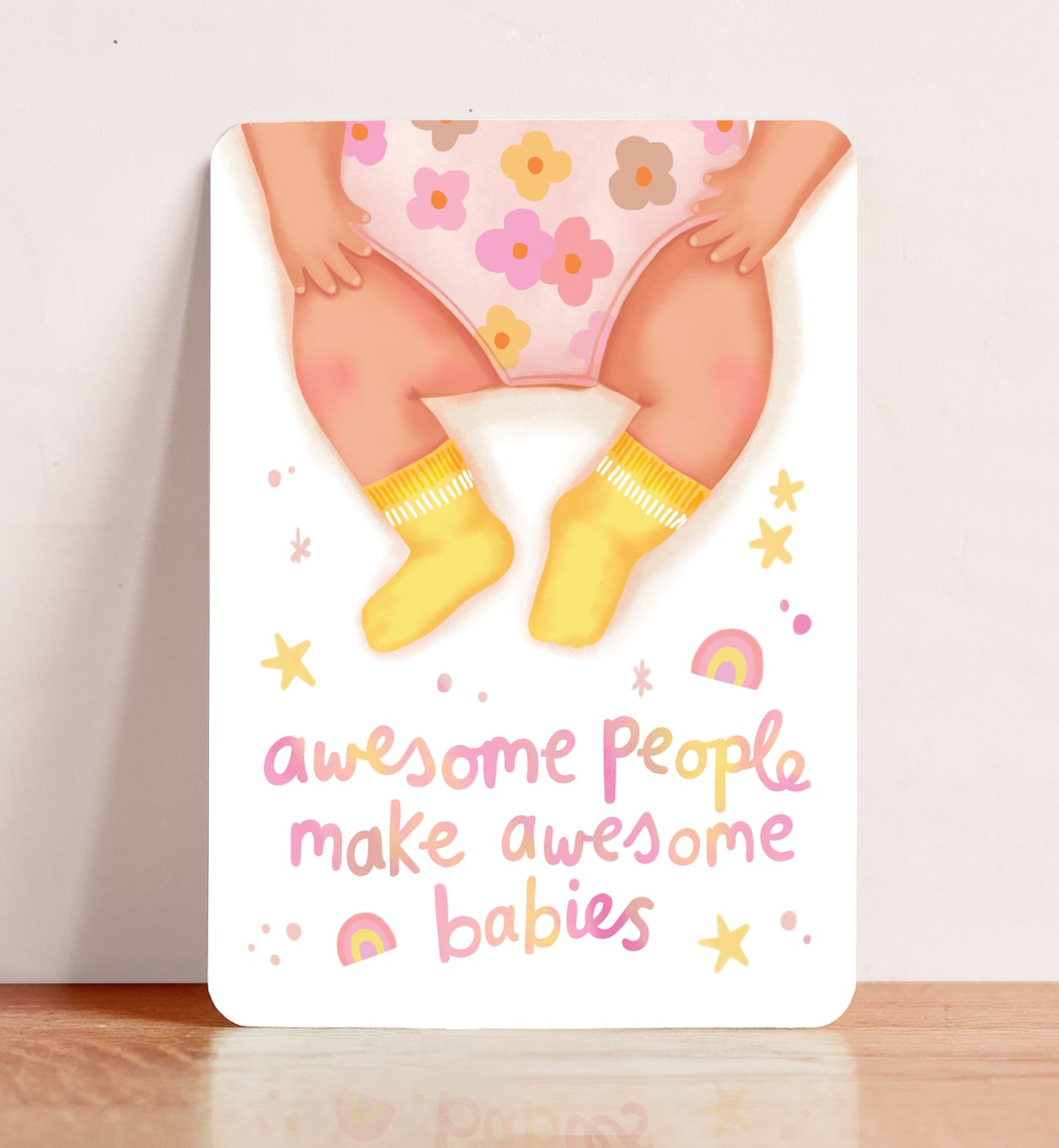 Kaart felicitatie geboorte baby grappig awesome babies meisje ansichtkaart