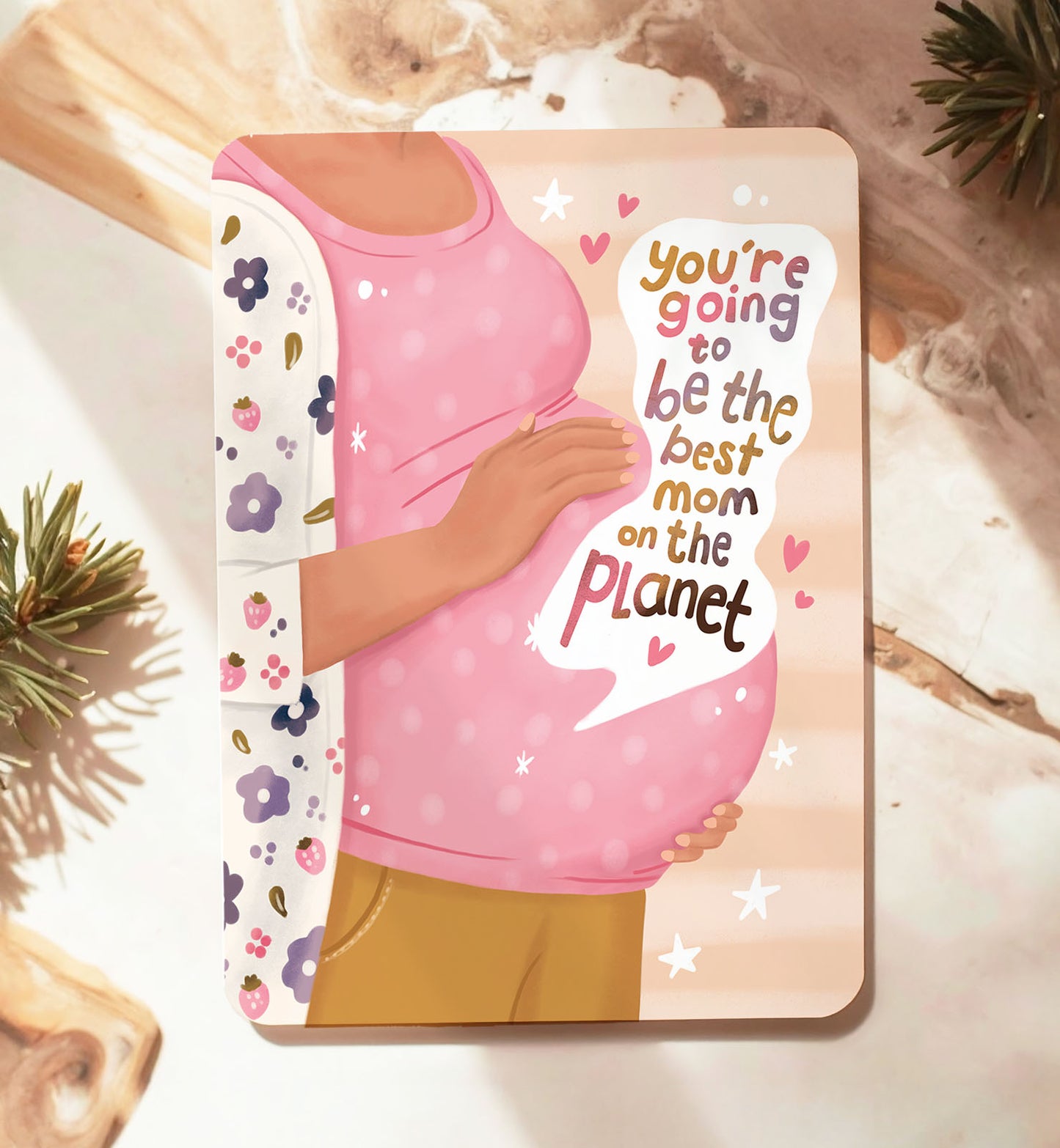 COMING SOON - Kaart felicitatie zwanger baby buik beste moeder ansichtkaart