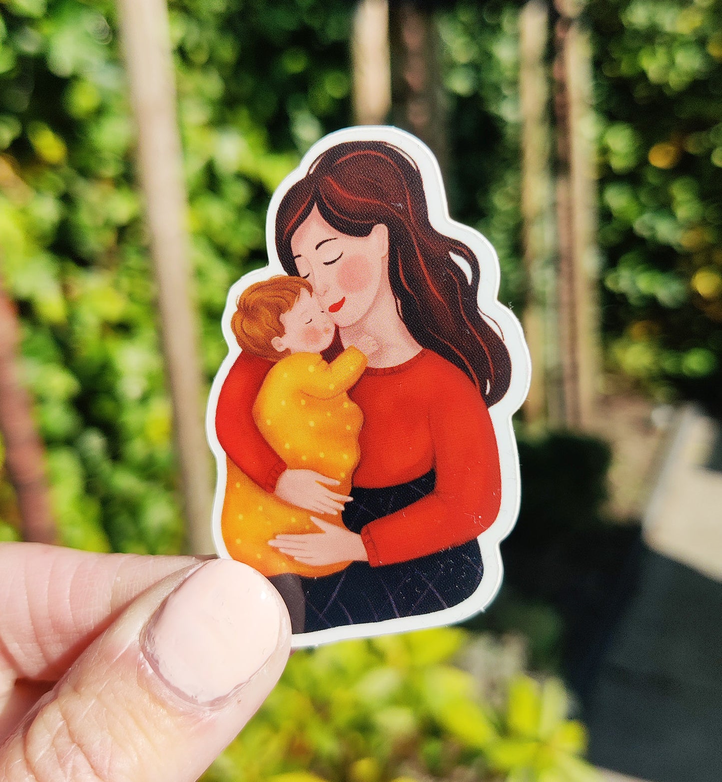 Sticker moeder met baby lief liefde vinyl