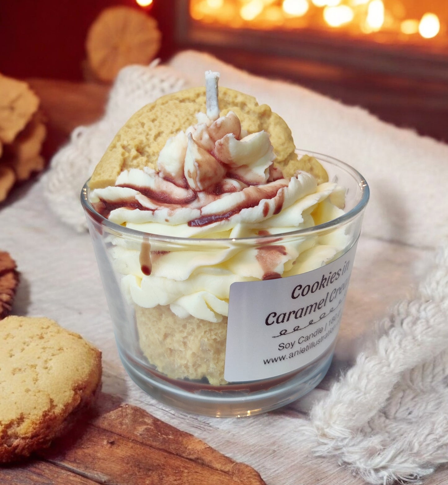 Geurkaars Cookies in Caramel Cream Dessert Kaars