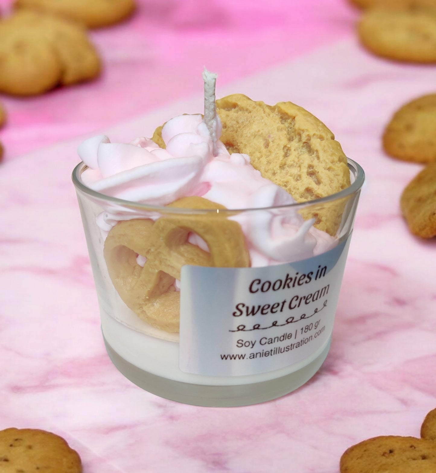 Geurkaars Cookies in Sweet Cream Dessert Kaars