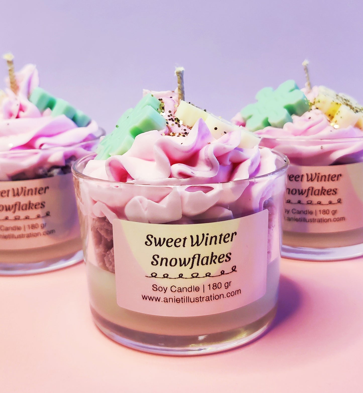 Geurkaars Sweet Winter Snowflakes Dessert Kaars