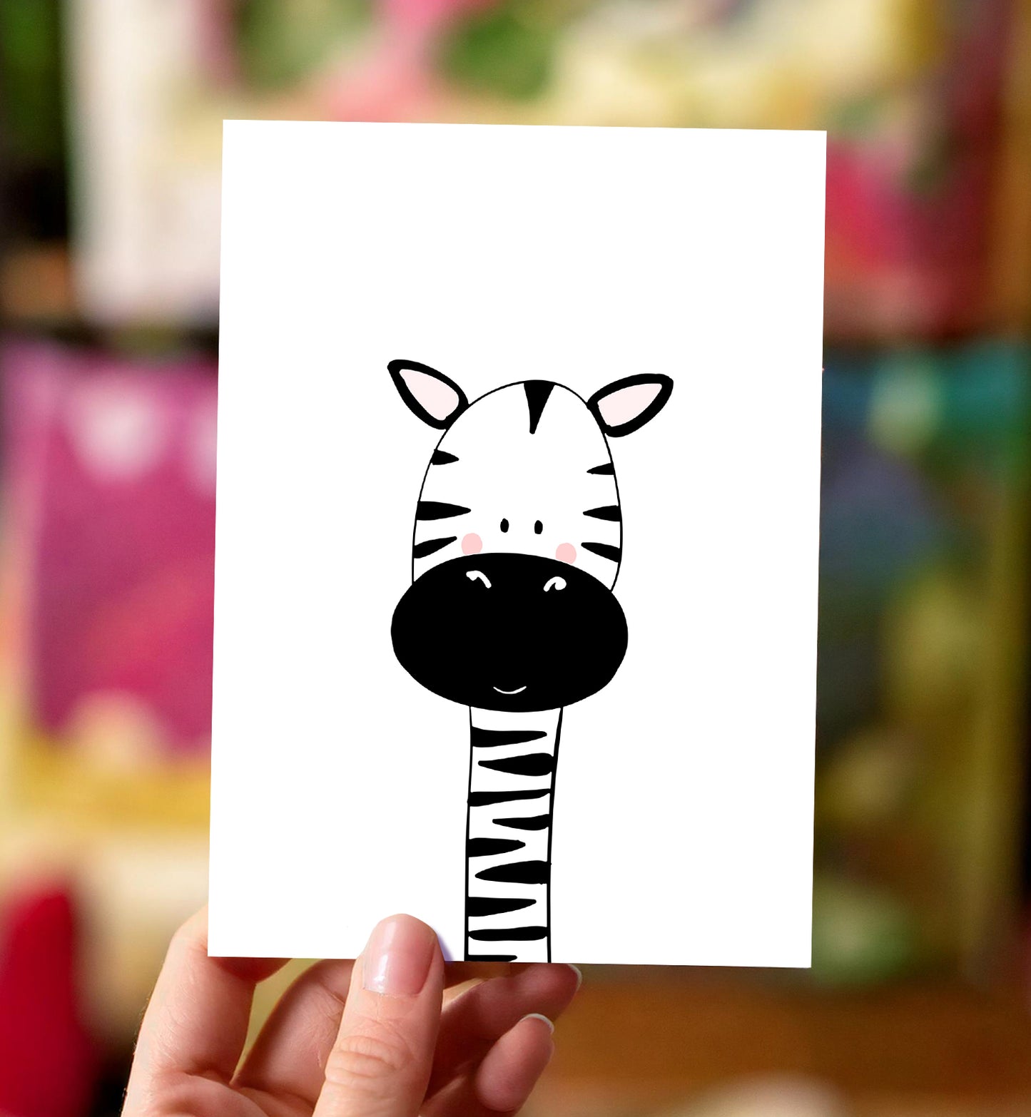 Kaart Schattige Zebra Kinderkamer Baby Wenskaart