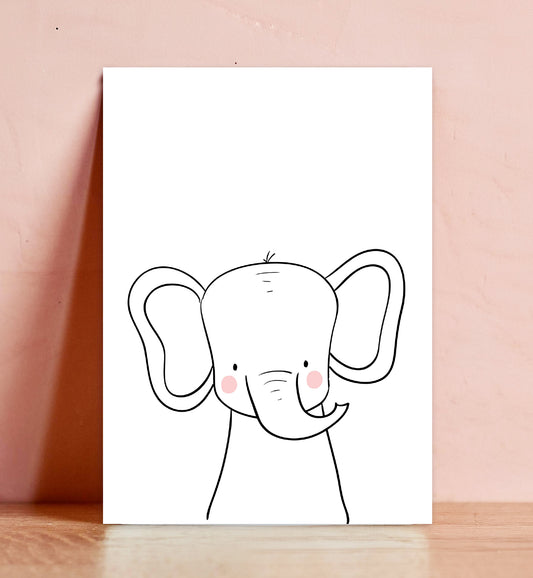 Kaart Schattige Olifant Kinderkamer Baby Wenskaart