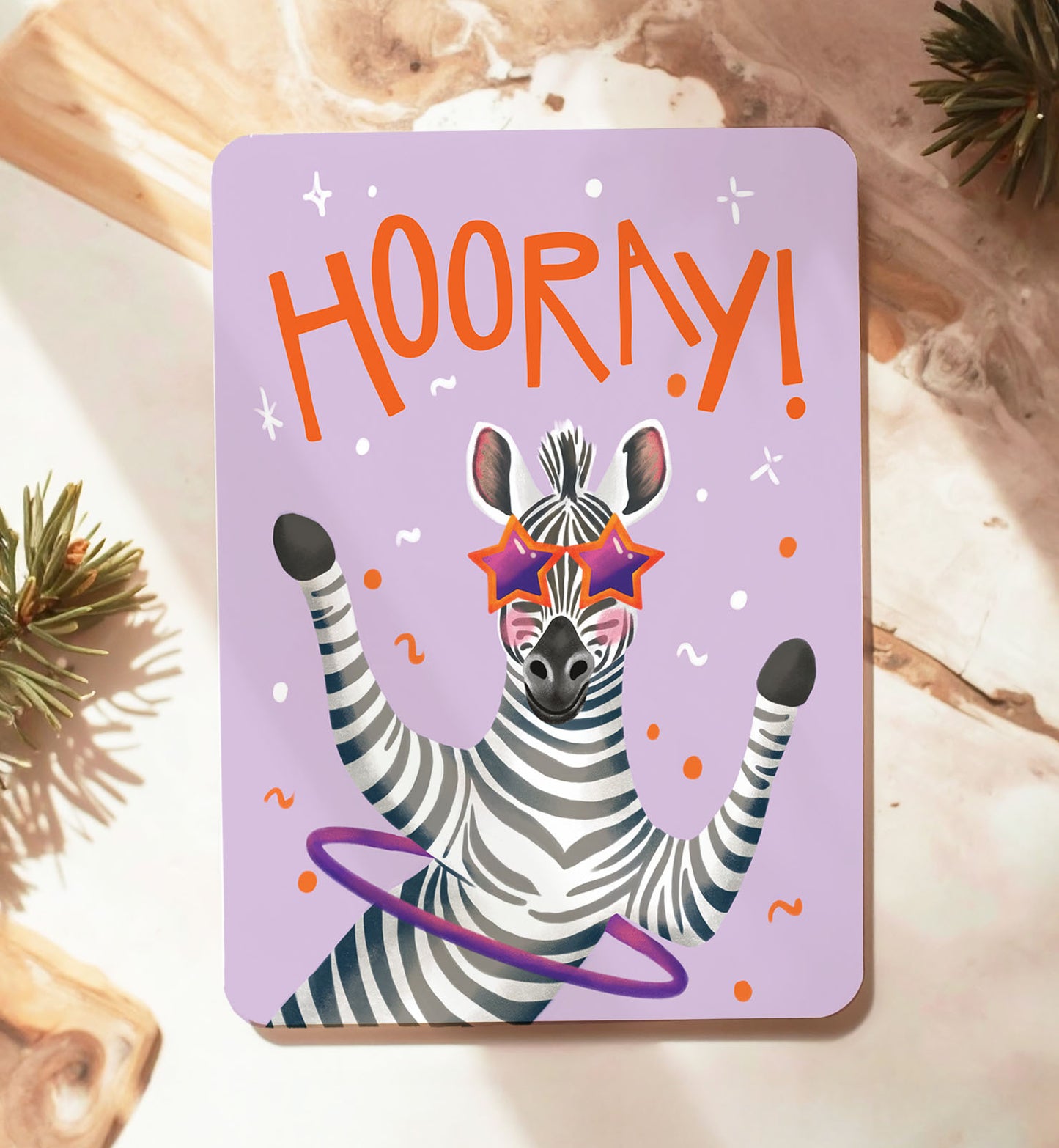Kaart verjaardag felicitatie kind dansende zebra ansichtkaart