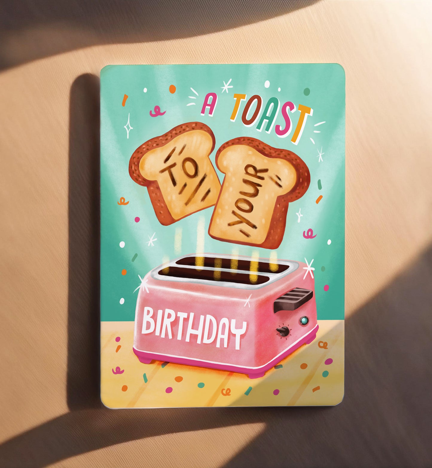 Kaart verjaardag felicitatie toast voor je verjaardag vrouw illustratie ansichtkaart