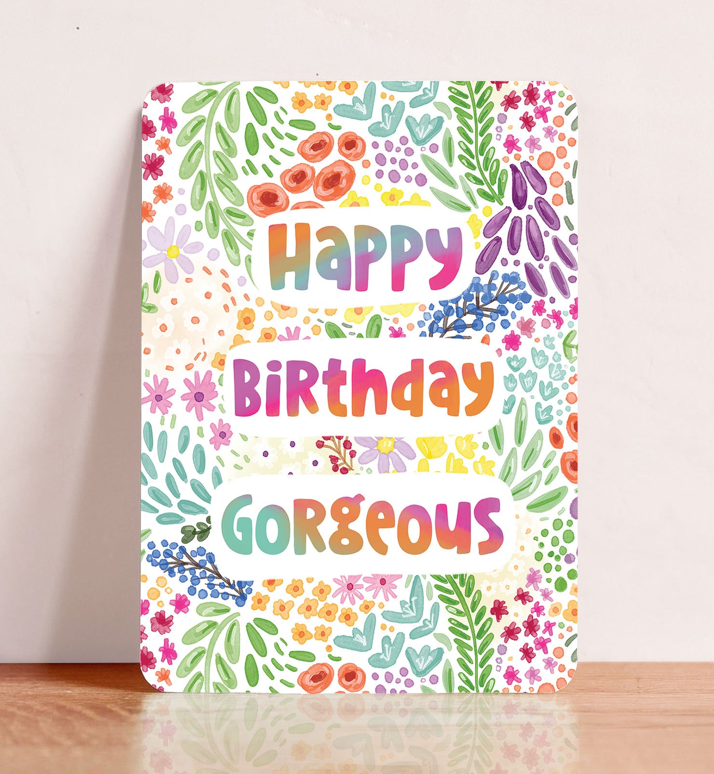 Kaart bloemen blooming patroon felicitatie verjaardag vrouw meisje ansichtkaart