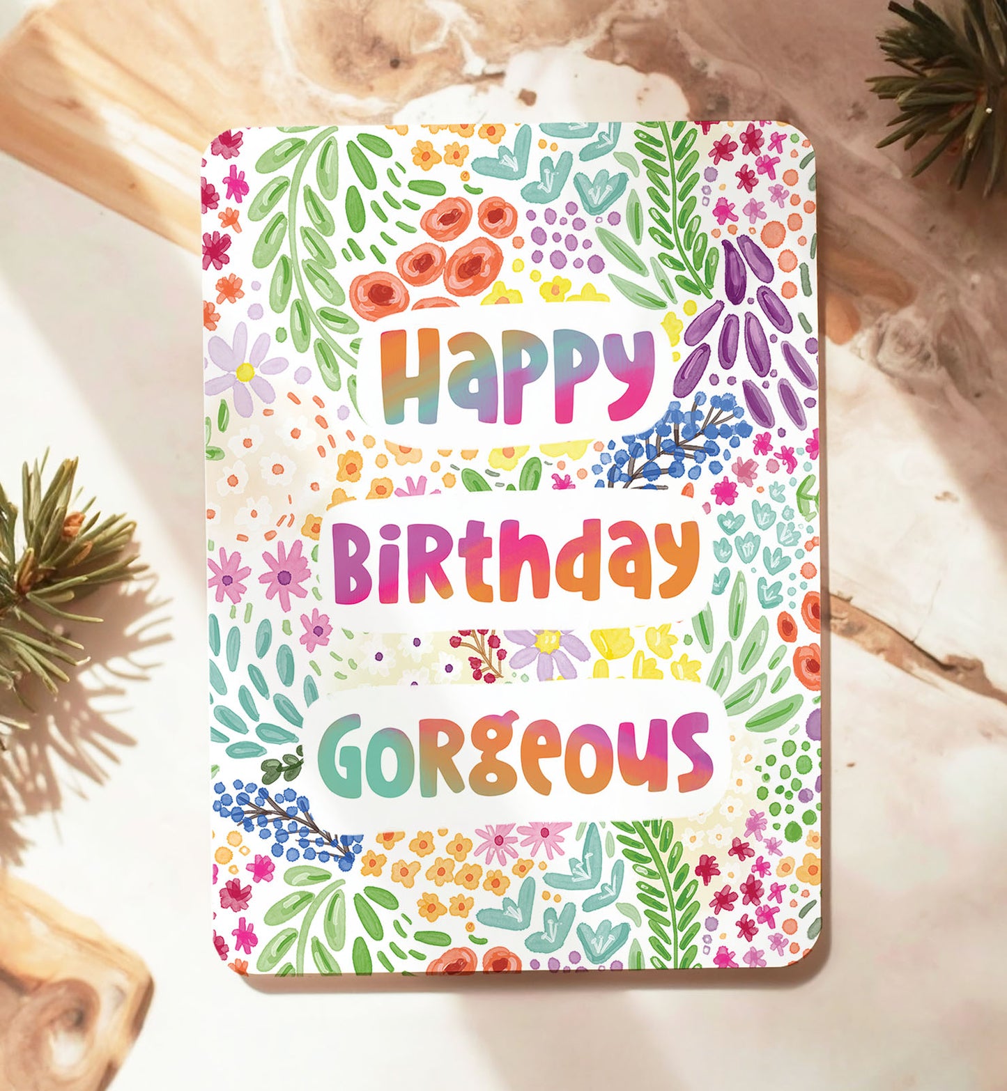 Kaart bloemen blooming patroon felicitatie verjaardag vrouw meisje ansichtkaart