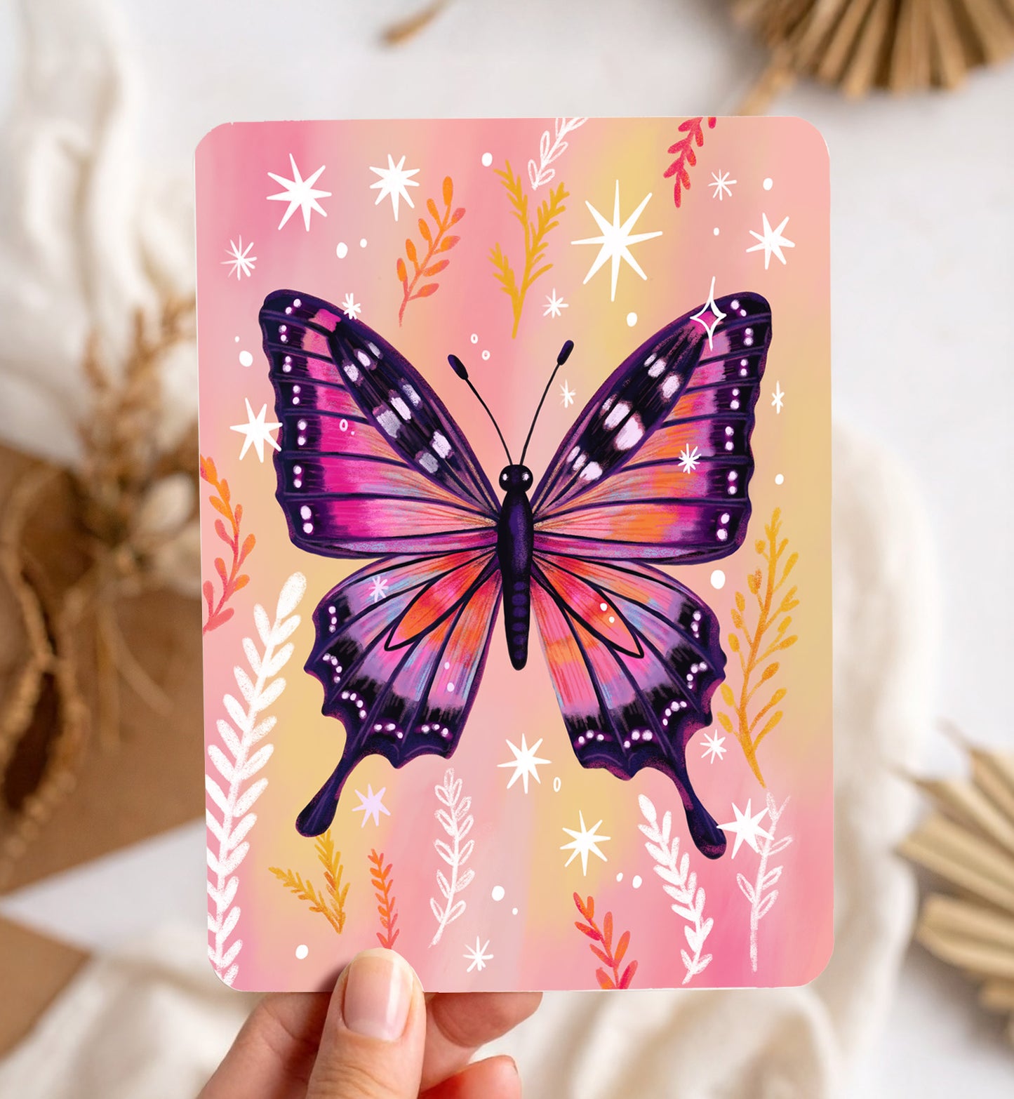 Kaart vlinder verjaardag zomaar dieren natuur ansichtkaart