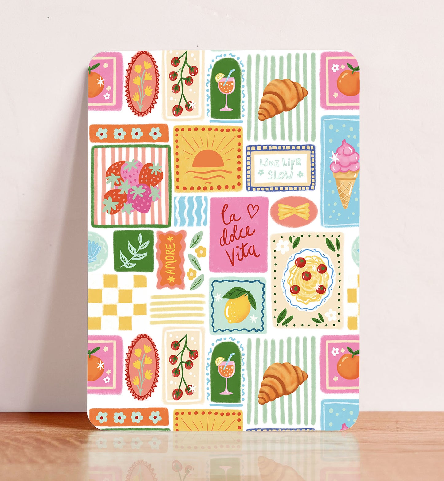 Kaart La Dolce Vita Frankrijk Italie reizen verjaardag zomaar ansichtkaart