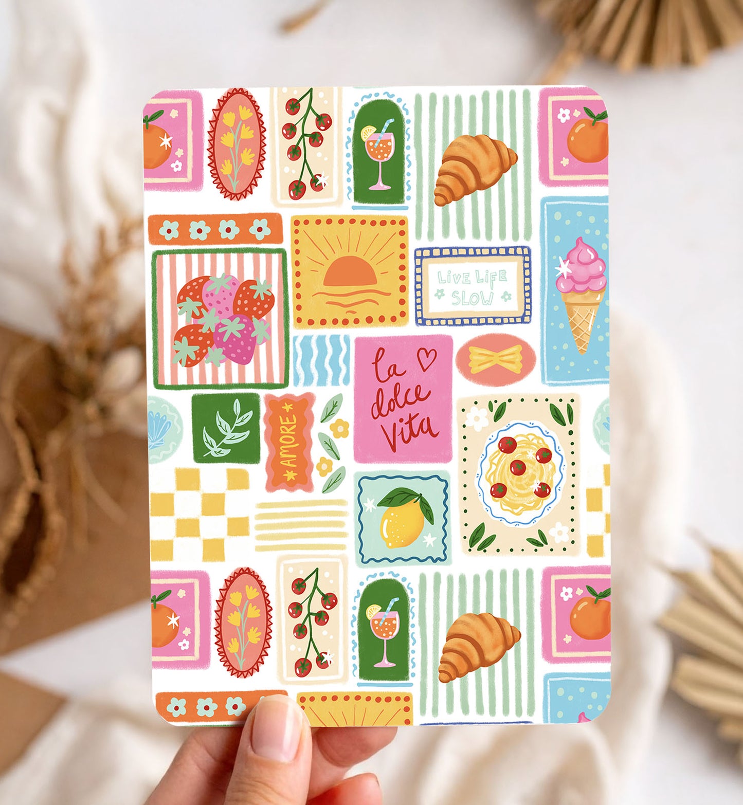 Kaart La Dolce Vita Frankrijk Italie reizen verjaardag zomaar ansichtkaart