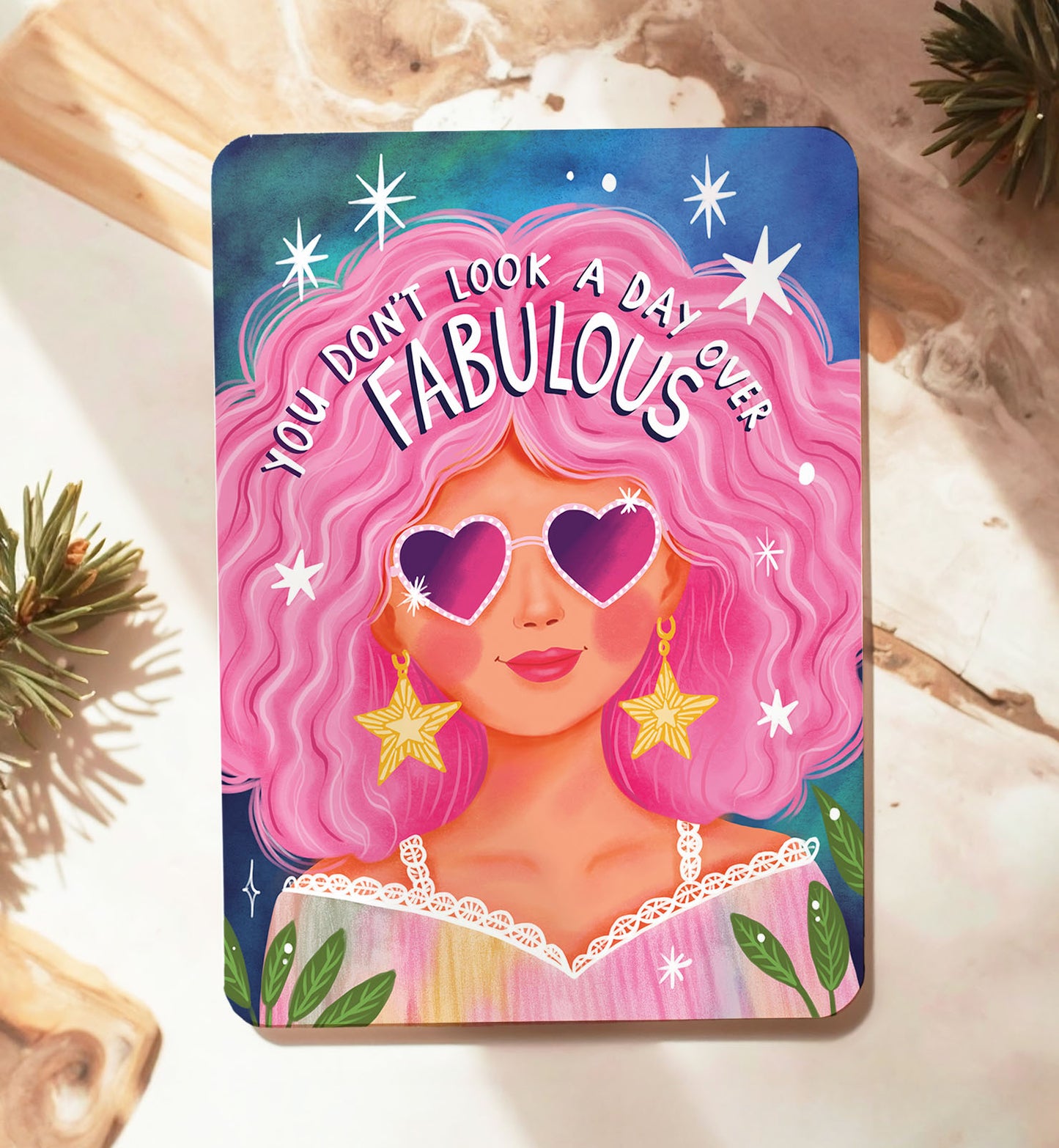 Kaart verjaardag vrouw kleurrijk fabulous grappig ansichtkaart